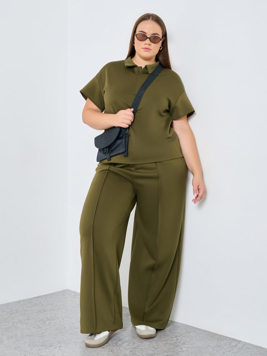 Styli Women Plus Size Khaki Polo T-Shirt 7 1783652791 Styli Women Plus Size Khaki Polo T Shirt