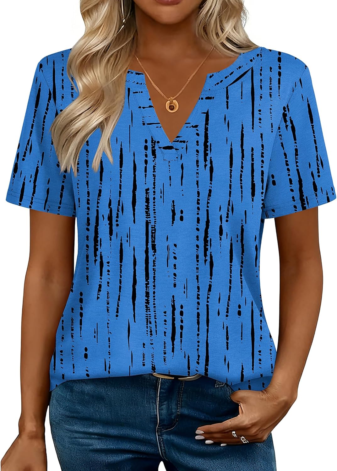 1784895824 Zeagoo Womens Tops Short Sleeve V Neck Tee Shirts Cute Dressy Casual Clothing Business Work Blouse