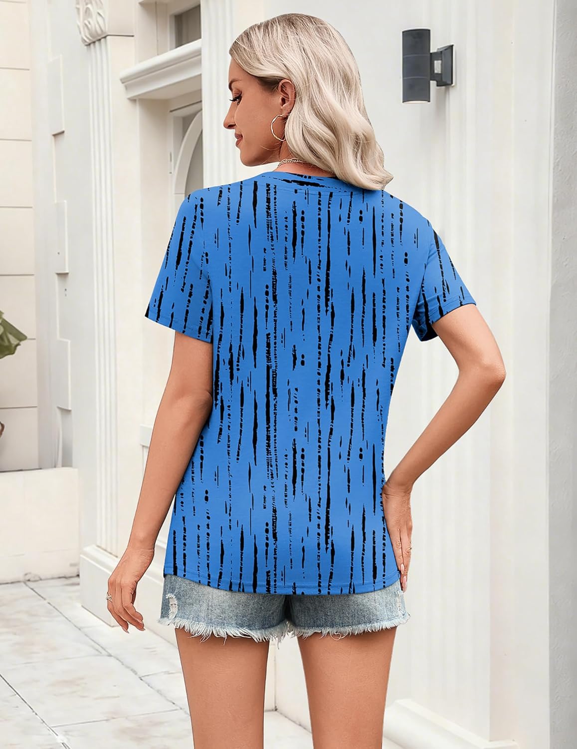 1784895832 Zeagoo Womens Tops Short Sleeve V Neck Tee Shirts Cute Dressy Casual Clothing Business Work Blouse