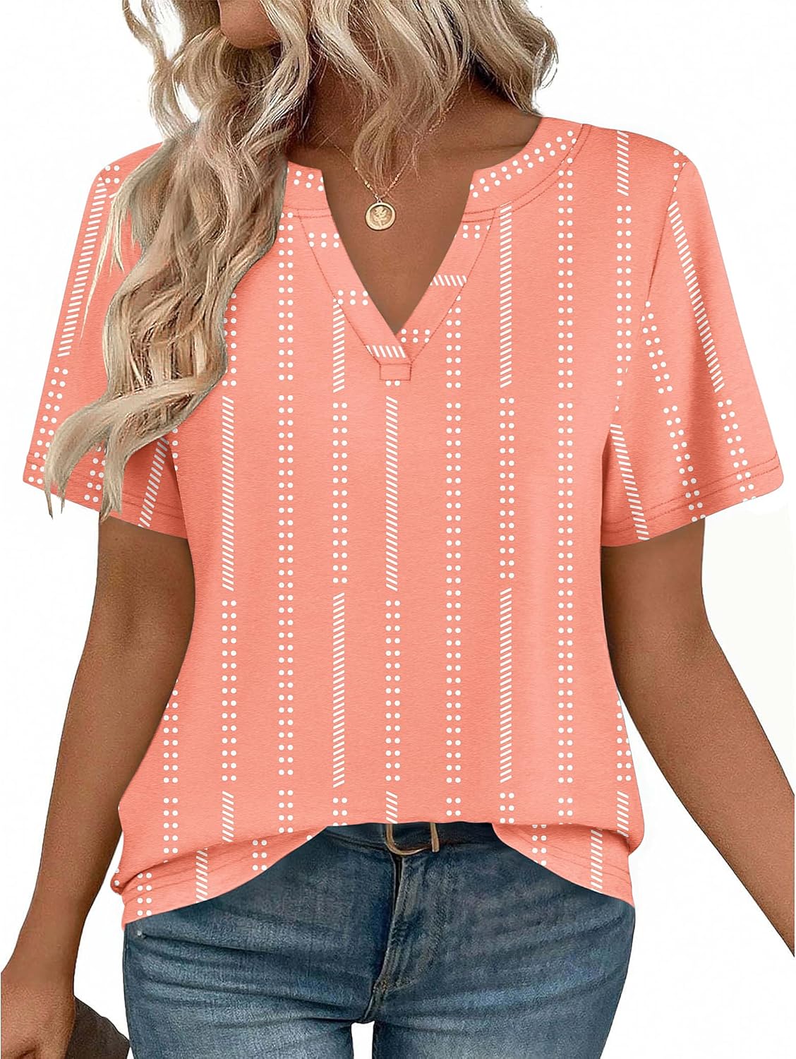 1785468651 Zeagoo Womens Tops Short Sleeve V Neck Tee Shirts Cute Dressy Casual Clothing Business Work Blouse