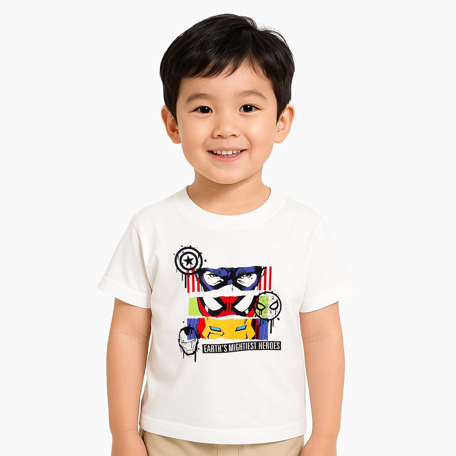 Marvel Press Boys Marvel Avengers Kids Boys Short Sleeves T-Shirt Western (pack of 1)