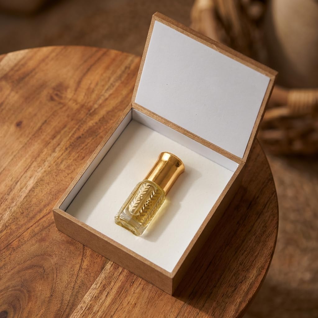 Misbah Aldarwish Natural Rose Oil, Luxury Arabic Attar, Roll-On Perfume Oil, Quarter Tola, Gift Box Included