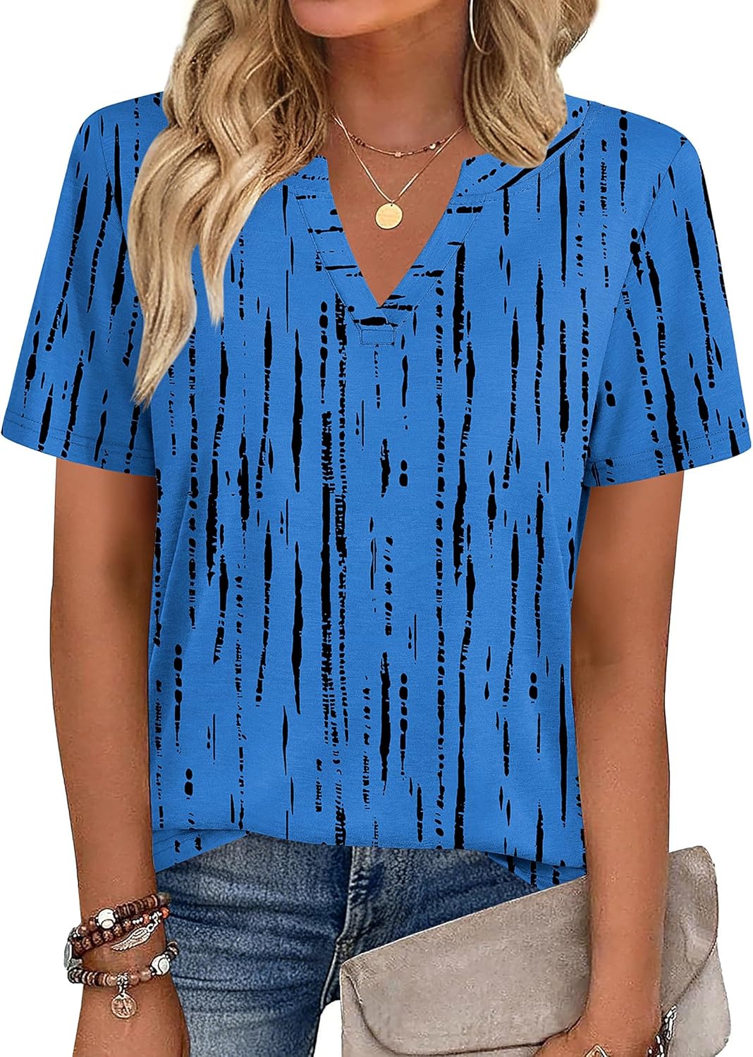 Zeagoo Womens Tops Short Sleeve V Neck Tee Shirts Cute Dressy Casual Clothing Business Work Blouse