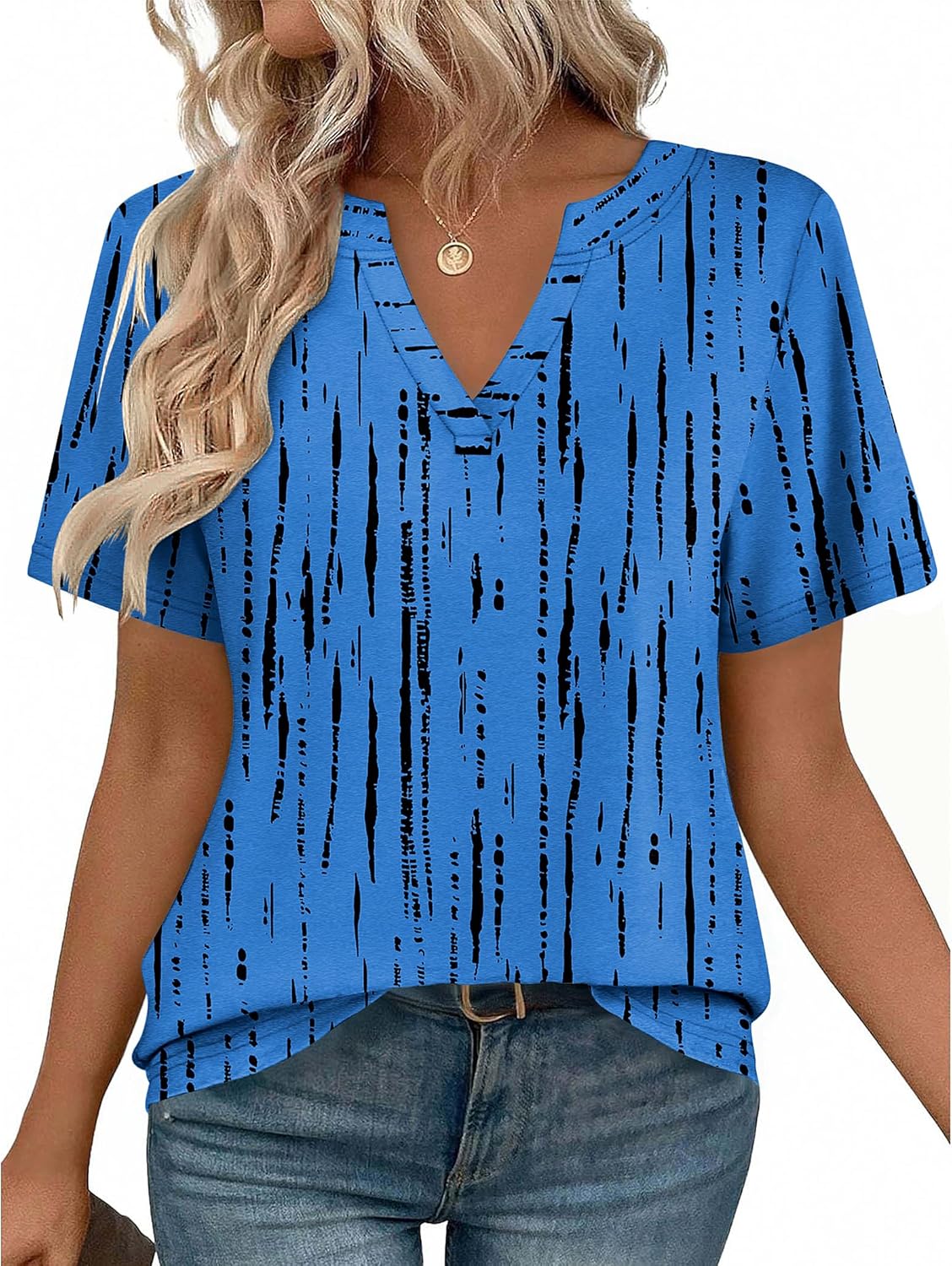 Zeagoo Womens Tops Short Sleeve V Neck Tee Shirts Cute