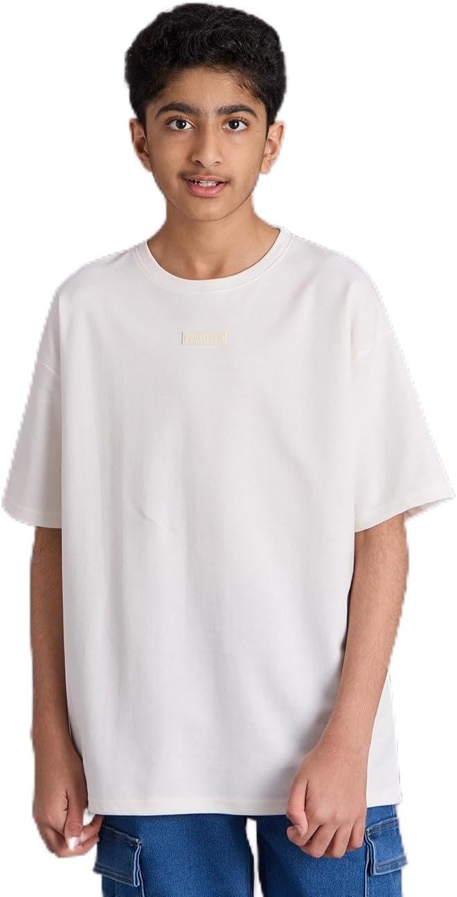 REDTAG Boys White Plain T-Shirt