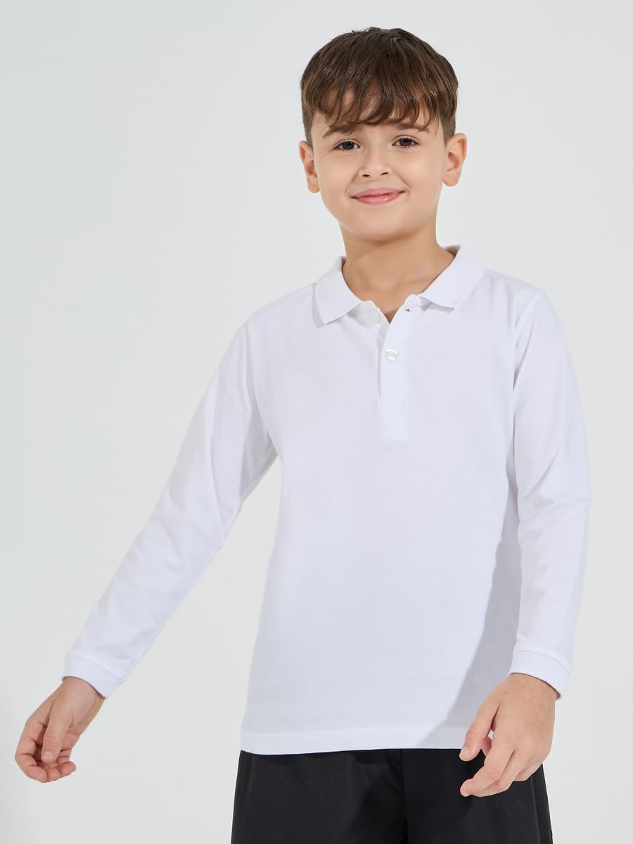 تي شيرت بولو سادة بأكمام طويلة للأولاد من ستايلي 10 51pU9Glg0JL. AC SL1200